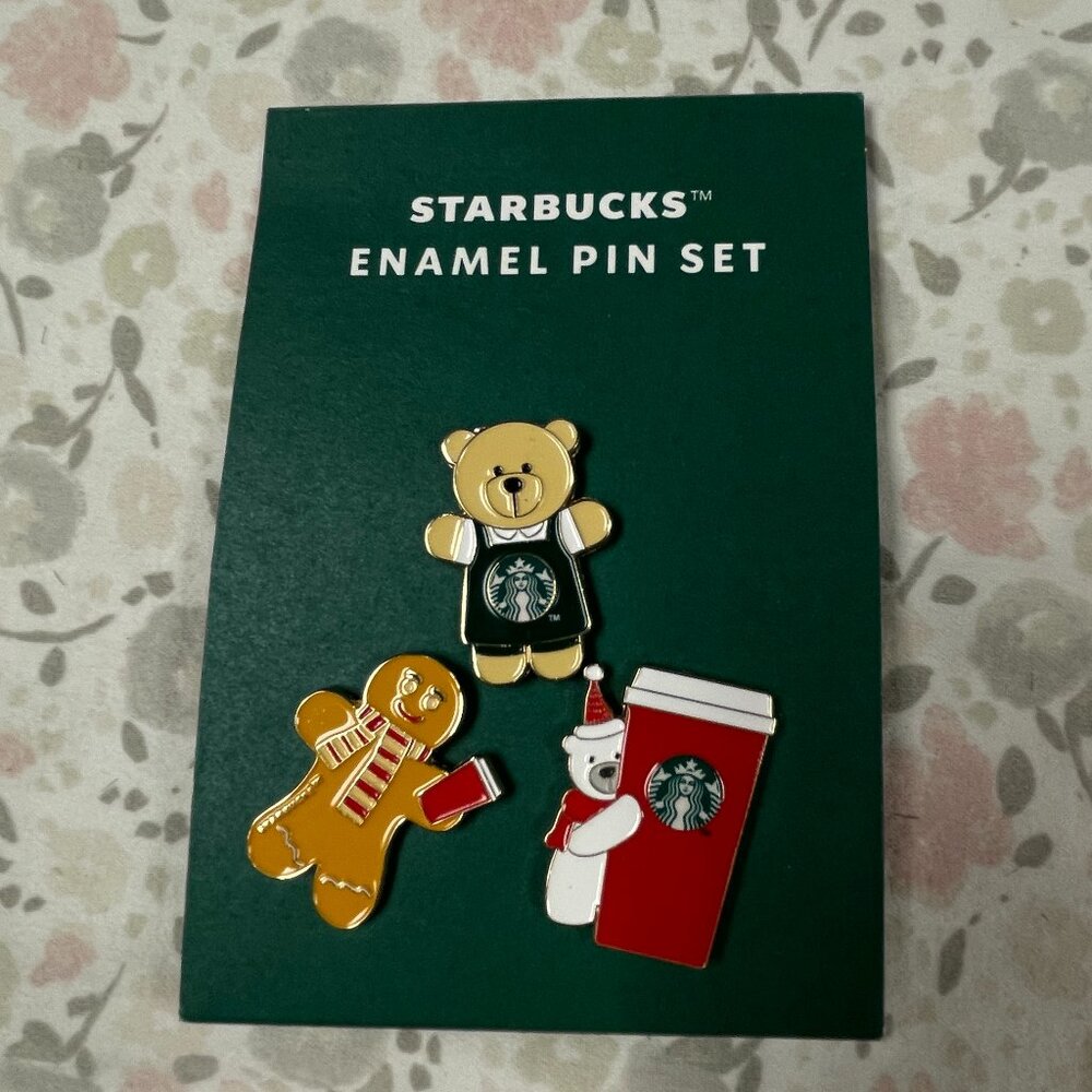 Starbucks 3 piece Enamel Pin Set - NWT - Holiday Set